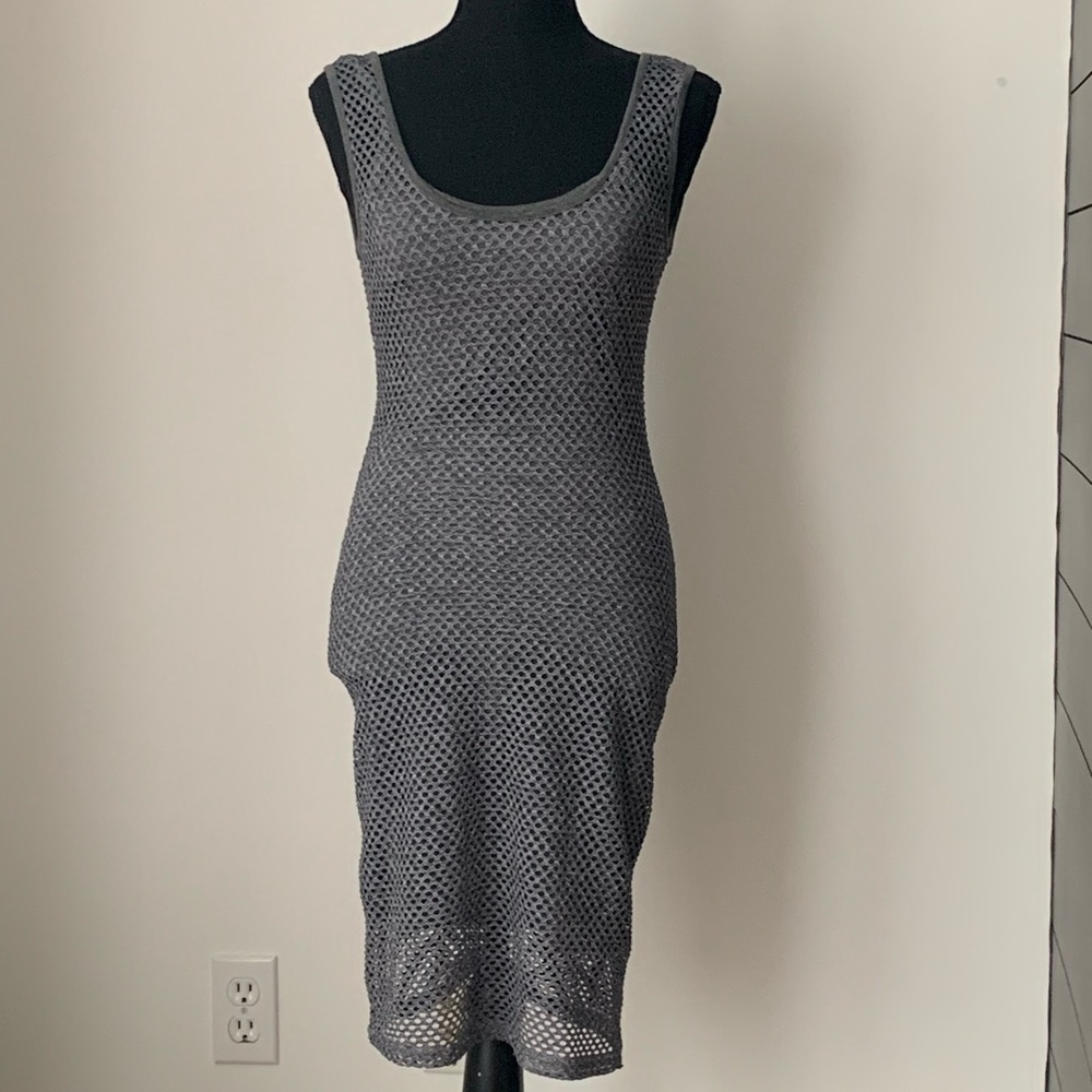 Topshop Grey Eyelet Tanktop Dress
